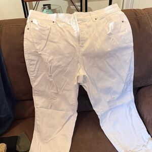 Terra & Sky Women's White Boyfriend Jeans